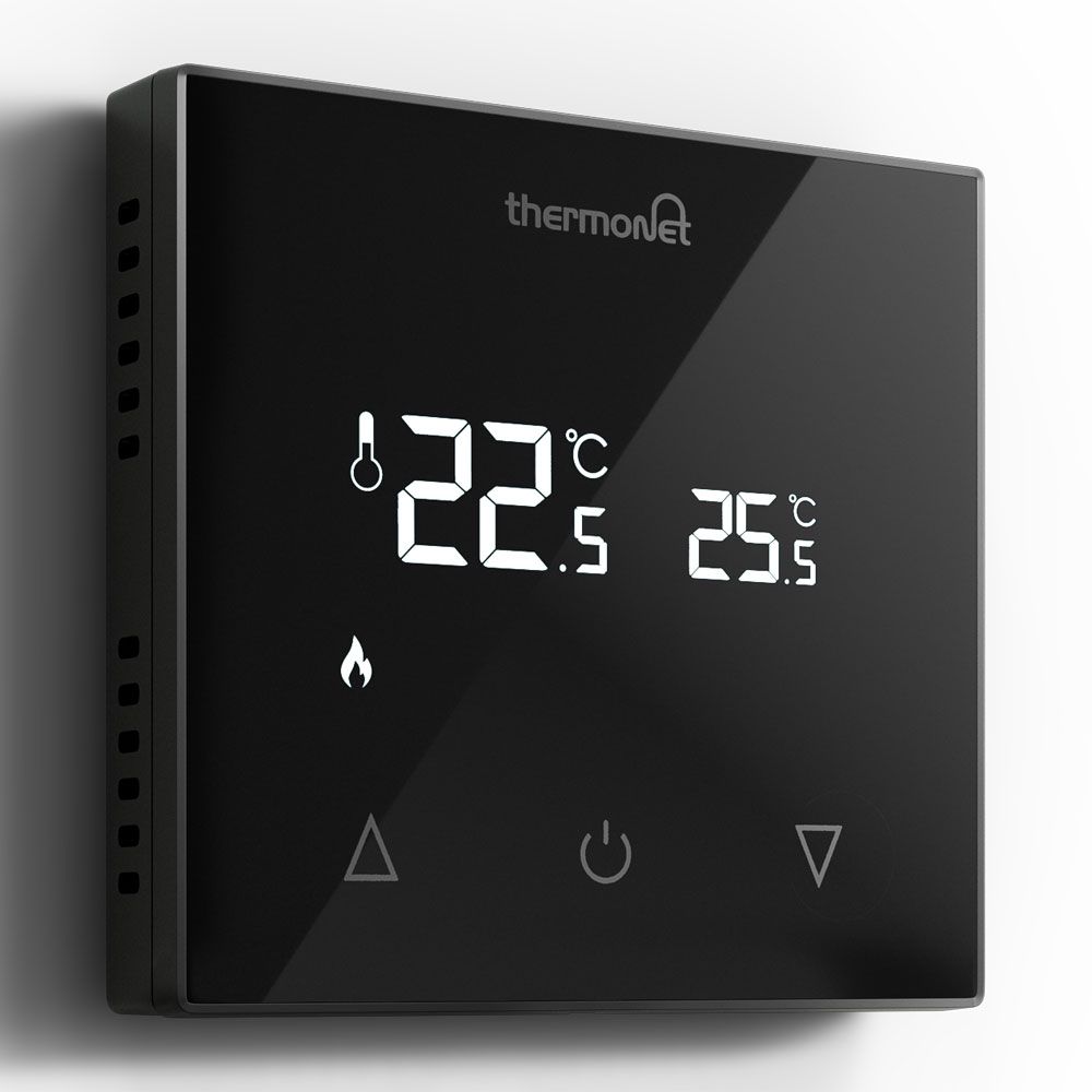 Black manual digital electric under floor heating thermostat