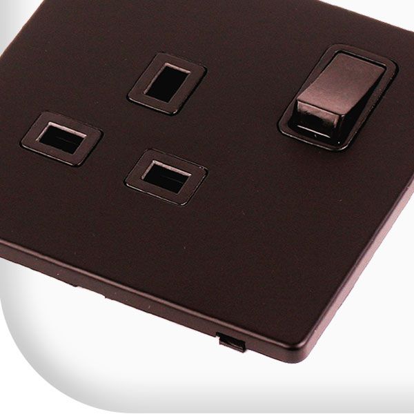 Matt Black Sockets Socket Specialist 4mm Abs Less Matt Black Sockets Switches