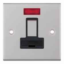 Slimline 13A Switched Fused Spur Neon Satin Chrome - With Black Interior