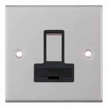 Slimline 13A Switched Fused Spur - Satin Chrome - With Black Interior