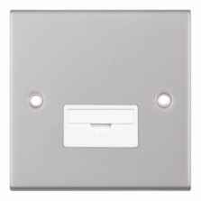 Slimline 13A Unswitched Fused Spur - Satin Chrome - With White Interior