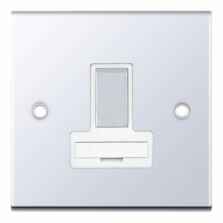 Slimline 13A Switched Fused Spur - P/Chrome - With White Interior