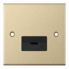 Slimline 13A Unswitched Fused Spur - Satin Brass - With Black Interior