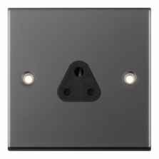 Slimline Black Nickel 5A Lighting Socket  - 2a Unswitched