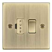 Antique Brass 13a Fused Spur - Switched 