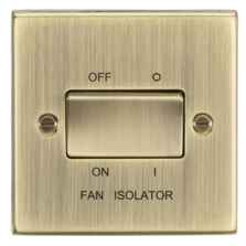 Antique Brass Fan Isolator Switch - Single 1 Gang