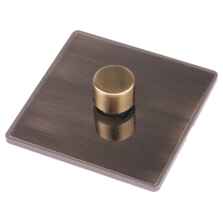 Screwless Antique Brass LED Dimmer Switch - Single 1 Gang 2 Way