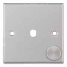 Satin Chrome **EMPTY** LED Dimmer Switch Plate - 1 Gang EMPTY