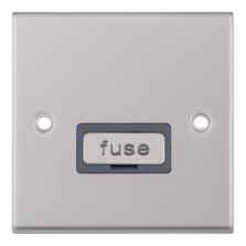 Satin Chrome & Grey 13A Fused Spur Connection Unit - Unswitched