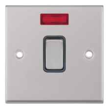 Satin Chrome & Grey 20A DP Isolator Switch - With Neon