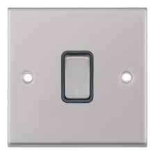 Satin Chrome & Grey 20A DP Isolator Switch - Without Neon