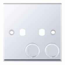 Polished Chrome **EMPTY** LED Dimmer Switch Plate - 2 Gang Double Empty Plate