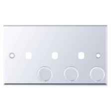 Polished Chrome **EMPTY** LED Dimmer Switch Plate - 3 Gang Triple Empty Plate