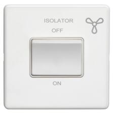 Screwless Concealed White Metal Fan Isolator Switch