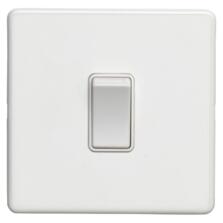 Screwless Concealed White Metal Light Switch