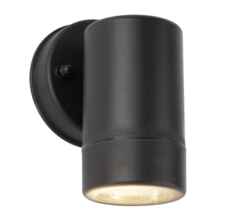 Black Coastal LED IP44 Outdoor Up or Down Wall Light With PIR Sensor - GU10 LED  7591-1BK