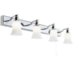Belvue 4 Light Switched Chrome Bathroom Wall Light - 2934-4CC-LED