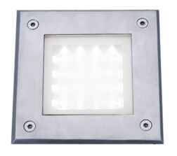 LED Recessed Square Walkover Light  Stainless Steel With White LED - 9909WH