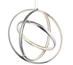 Rings LED Ceiling Pendant  Chrome Finish With Crystal Glass Trim - 5013-3CC