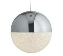  Marbles1 Light Globe LED Ceiling Pendant Light Chrome Finish With Crushed Ice Effect Shade - 5841CC