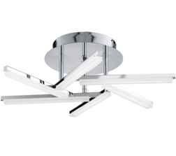 Chrome LED Ceiling Light With Frosted Criss Cross Pattern  - Frosted 