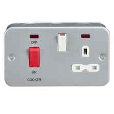 Metal Clad 45A Cooker Switches - Cooker Switch and 13A Switched Socket