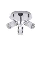 Chrome & Bubble Effect Glass Flush LED Bathroom Ceiling Fitting 15W