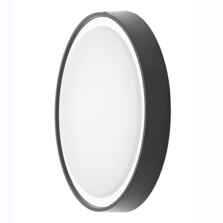 Black Large Single LED Coastal Outdoor Wall Light With White Diffuser  - BLK