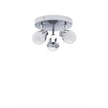 Milan 3 Light LED Bathroom Spotlight Ceiling Fitting In Polished Chrome Finish With Opal Glass Shade