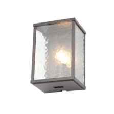 Black Outdoor Box Wall Light with Water Glass Panels - BLK