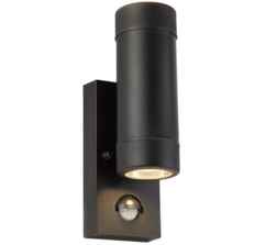 Black Up/Down Outdoor PIR Cylinder Wall Light  - 6492-2BK