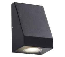 Black Outdoor LED Wall Light With Frosted Glass