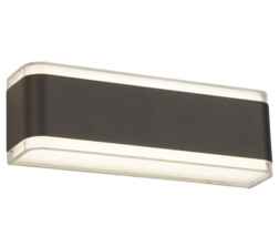 Dark Grey & Clear Finish LED Outdoor Wall Light  - 3671GY