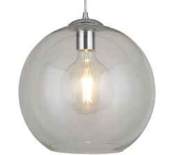 Round Clear Glass Pendant Light - 350mm
