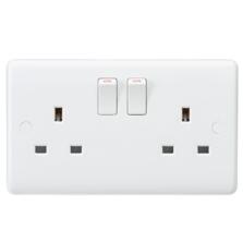 White 13A Double Switched Socket - 2 Gang DP