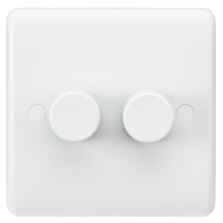 White LED / Standard Dimmer Switch - 2 Gang 