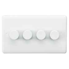 White LED / Standard Dimmer Switch - 4 Gang