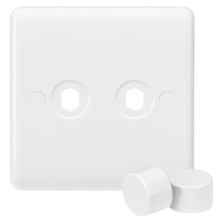 White LED / Standard Dimmer Switch - 2 Gang Empty Plate