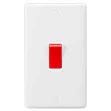 White 45A DP Cooker / Shower Switch - 2 Gang