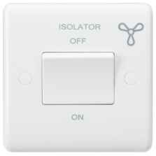 White 3 Pole 10A Fan Isolator Switch - Pack of 1