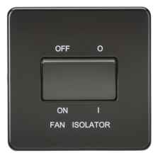 Screwless Matt Black Fan Isolator Switch - Single