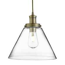 Antique Brass/Clear Glass Pendant Ceiling Light - Antique Brass