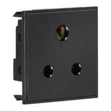 5Amp 1G Unswitched Round Socket Module - Black