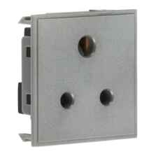 5Amp 1G Unswitched Round Socket Module - Grey