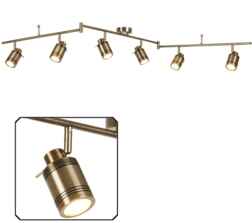 Antique Brass 6 Light Bathroom Split Bar Spotlight - 6606AB