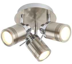 Satin Silver 3 Light Bathroom Plate Spotlight - 6603SS