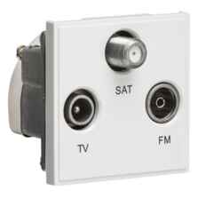 Triplexed TV /FM DAB/ SAT TV Outlet Module - White