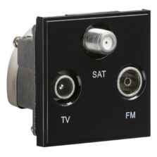Triplexed TV /FM DAB/ SAT TV Outlet Module - Black