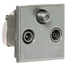 Triplexed TV /FM DAB/ SAT TV Outlet Module - Grey