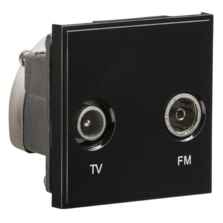 Diplexed TV /FM DAB Outlet Module  - Black